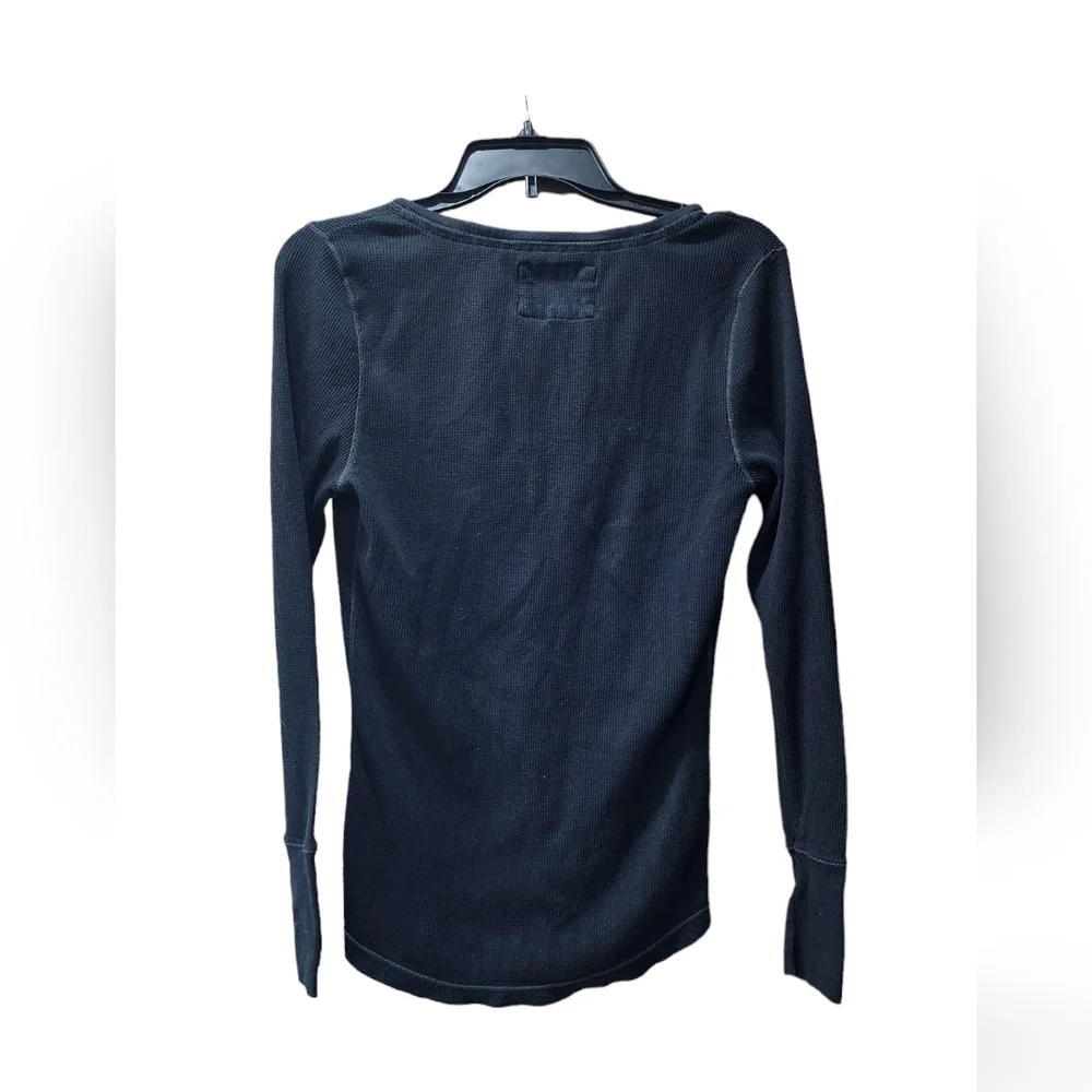 Aeropostale Stretch | long sleeve shirt | woman's XL | navy blue | Y2K | Preppy - Picture 3 of 5